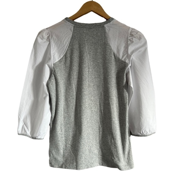 RARE Tristan Women’s Crisp White Cotton Puffy Sleeves with Light Grey T-Shirt… - Picture 3 of 3